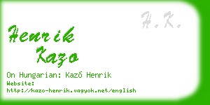 henrik kazo business card